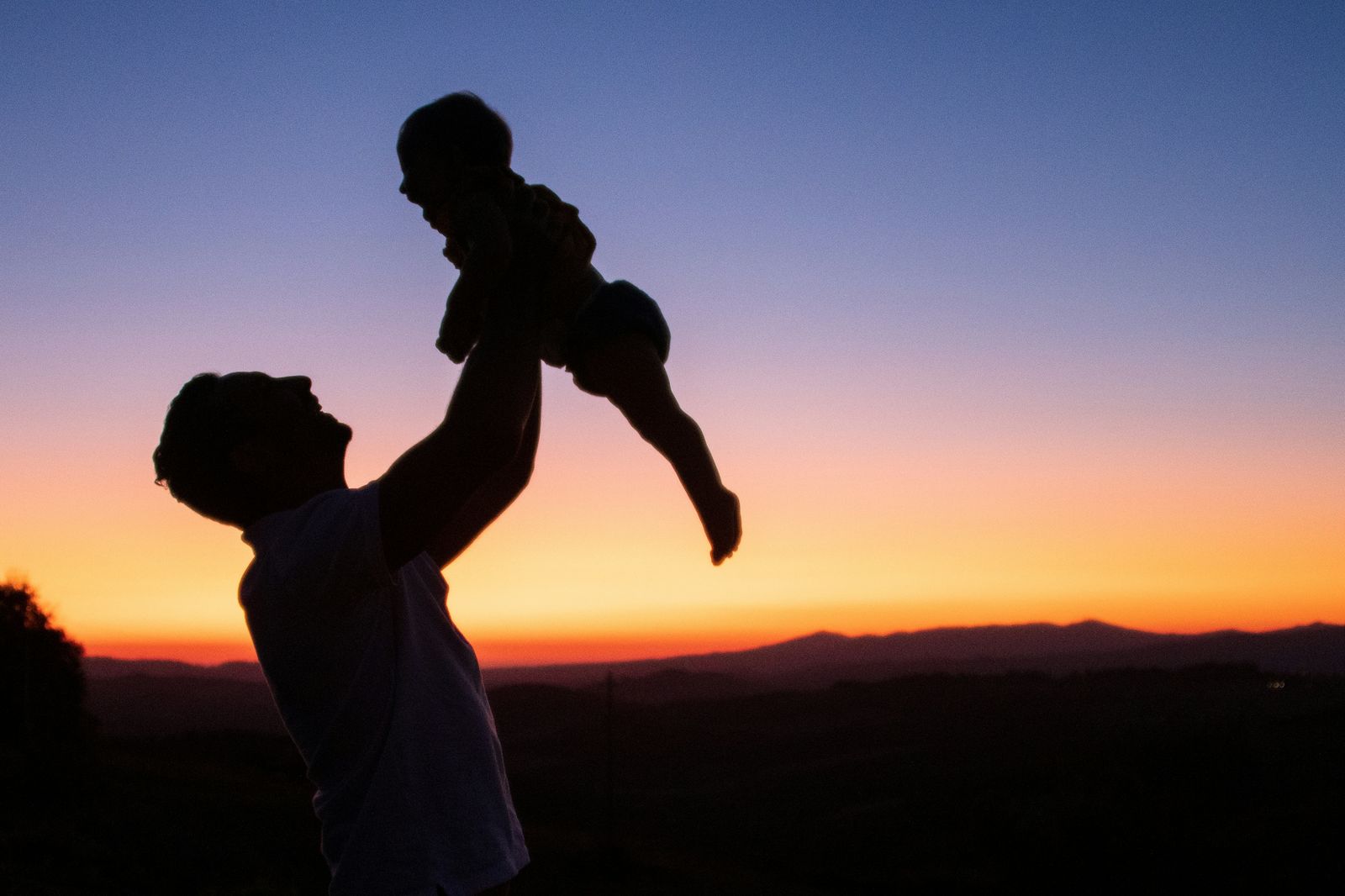 Single father with his child
